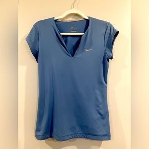 EUC Nike Dri Fit Blue V- Neck Top Size Medium